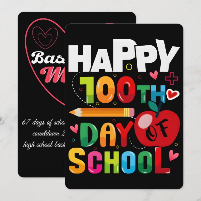 67 School Days, Basketball Mom Journey 2026 Julkort (Fram/baksida)