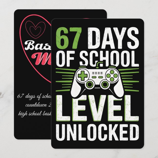 67 School Days, Basketball Mom Journey 2026 Julkort (Fram/baksida)