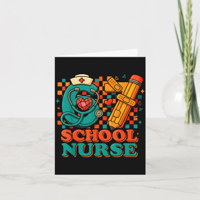 67 School Nurse Days Pencil Heart Funny Medical  Kort (Framsida)