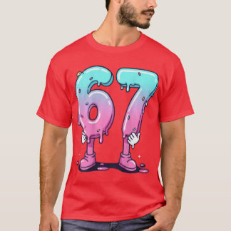 67 seriefigurer nummeraffisch för födelsedagsfiran t shirt