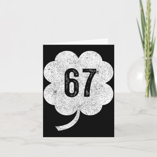 67 Shamrock Meme St Patrick's Day Retro Grön Tur Kort (Framsida)