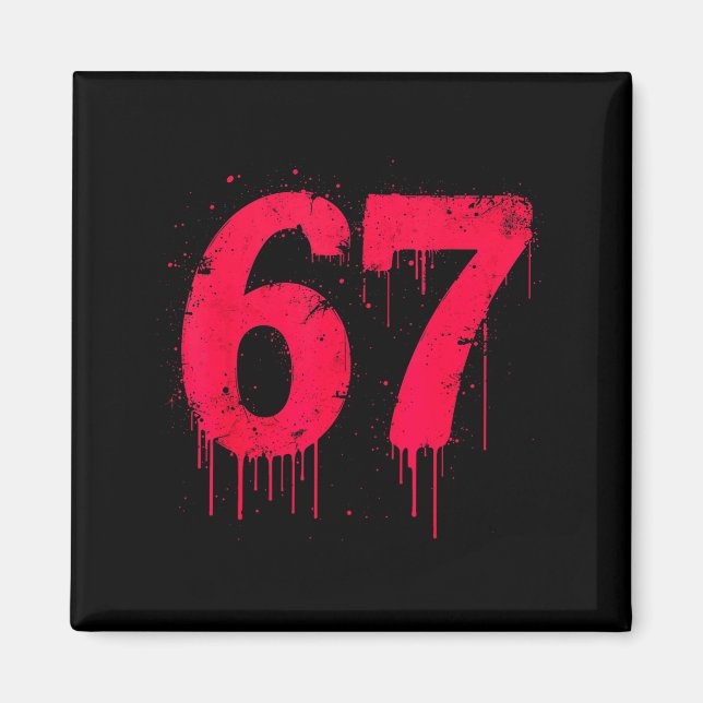 67 Shirt, 67 Meme Six Seven Men Teen Kids Funny  Magnet (Framsidan)
