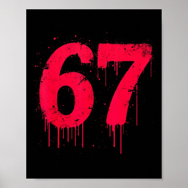 67 Shirt, 67 Meme Six Seven Men Teen Kids Funny  Poster (Framsidan)