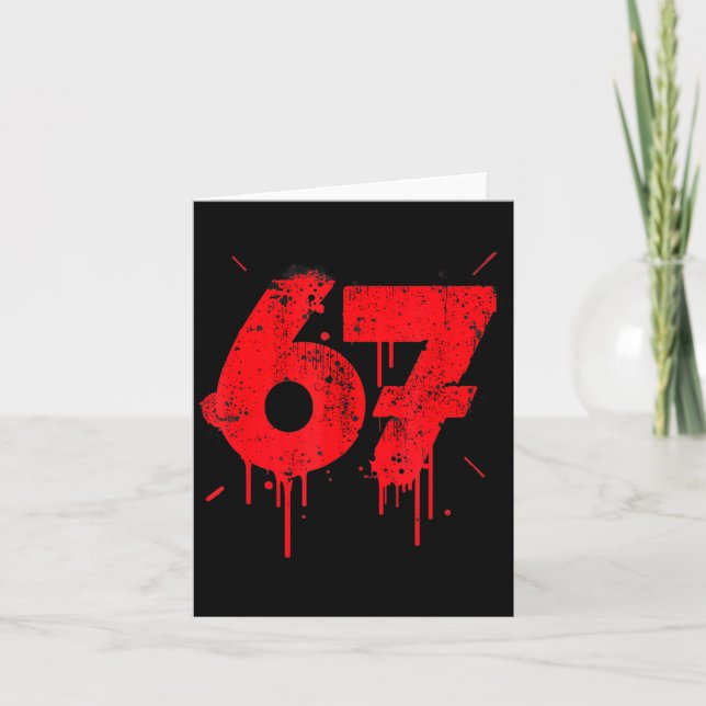 67 Shirt, Funny Shirts 67 Meme Six Seven Men Teen  Kort (Framsida)