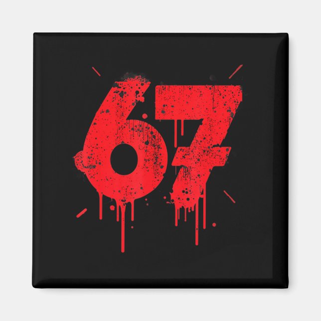 67 Shirt, Funny Shirts 67 Meme Six Seven Men Teen  Magnet (Framsidan)