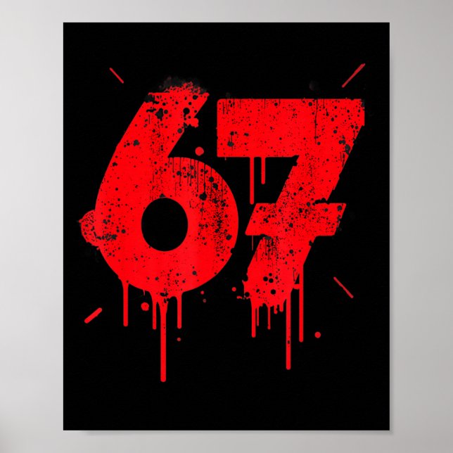 67 Shirt, Funny Shirts 67 Meme Six Seven Men Teen  Poster (Framsidan)