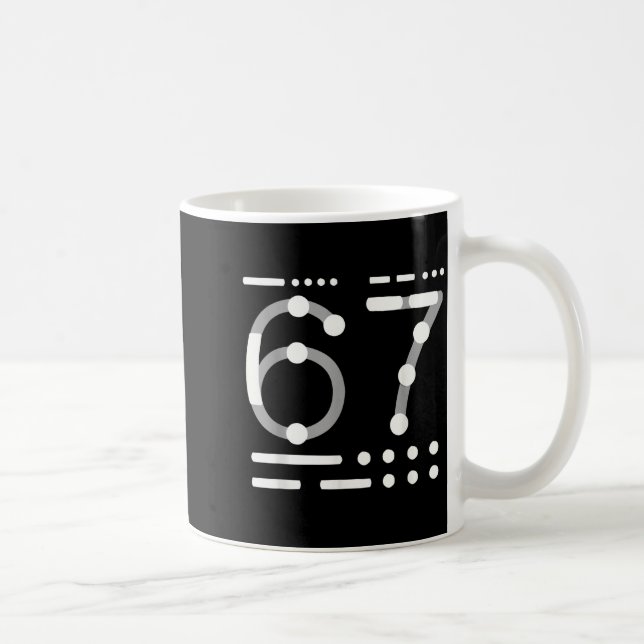 67 Shirt, Morse Code 67 Kid Meme Six Seven Graphic Kaffemugg (Höger)