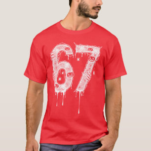 67 Si Seven 6 7 Halloween Meme Rolig Slang Spindel T Shirt