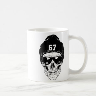 67 Six Seven 67 Meme Rolig Distressed 67 Nummer Sp Kaffemugg