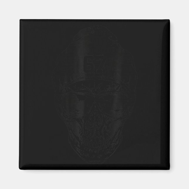 67 Six Seven 67 Meme Rolig Distressed 67 Nummer Sr Magnet (Framsidan)