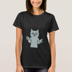 67 Six Seven 6-7 Blågrå Katt - Barn Spelande Hjärn T Shirt
