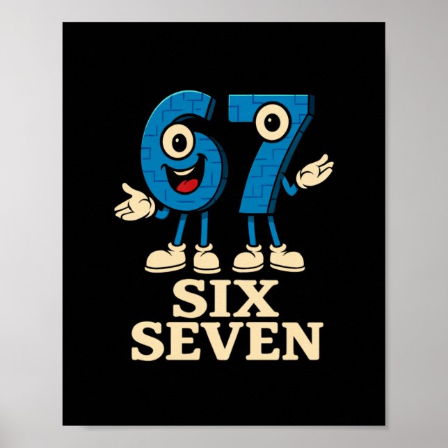 67 Six Seven 6-7 - Funny Italian Brainrot Kids Gam Poster (Framsidan)
