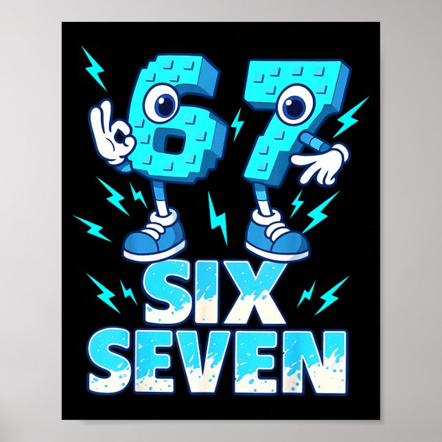67 Six Seven 6-7 - Funny Italian Brainrot Kids Gam Poster (Framsidan)