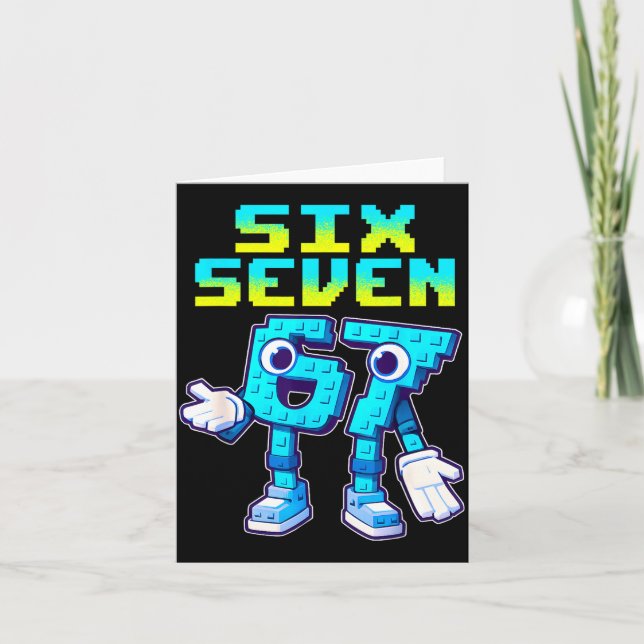 67 Six Seven 6-7 Funny Italian Brainrot Kids Gamin Kort (Framsida)