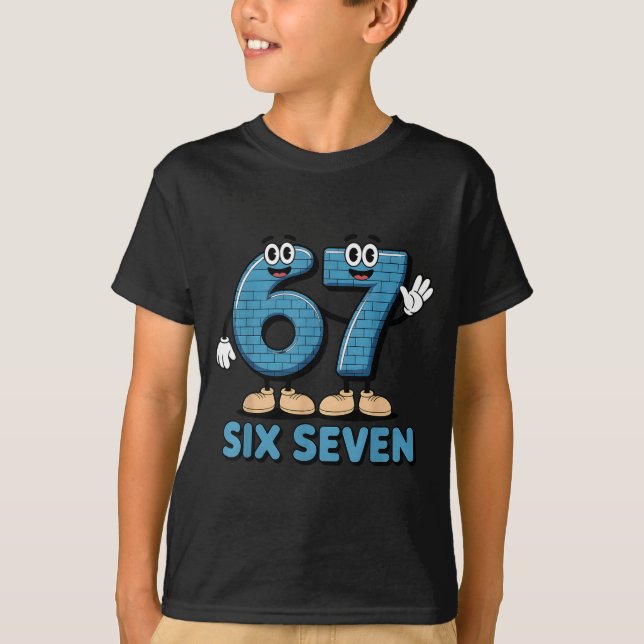 67 Six Seven 6-7 Funny Italian Brainrot Kids Gamin T Shirt (Framsida)