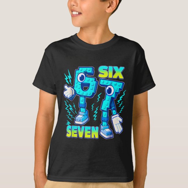 67 Six Seven 6-7 Funny Italian Brainrot Kids Gamin T Shirt (Framsida)