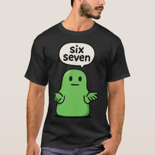 67 Six Seven 6-7 Grön Blob Slim - Roligt Barntröja T Shirt