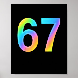 67 Six Seven 6 7 Meme Design Rolig 6 7 1 Poster