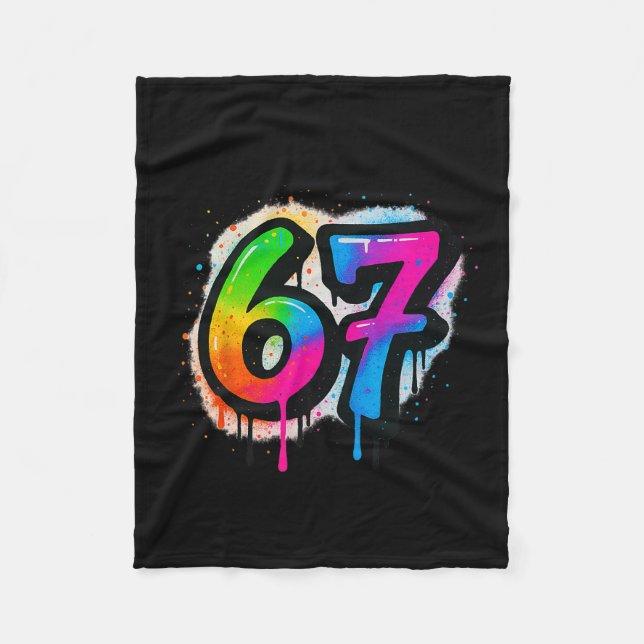67 Six Seven 6 7 Meme Design Rolig 6 7 3  Fleecefilt (Framsidan)