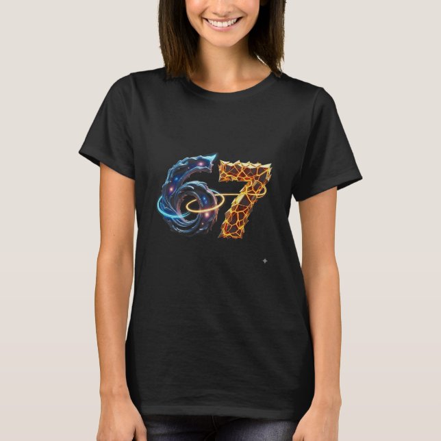67 Six Seven 6 7 Meme Design Rolig 6 7 4  T Shirt (Framsida)