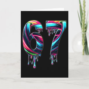 67 Six Seven 6 7 Meme Design Rolig 6 7 Kort