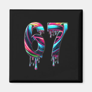 67 Six Seven 6 7 Meme Design Rolig 6 7 Magnet