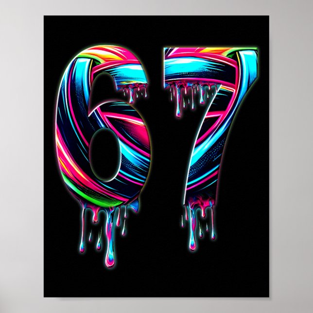 67 Six Seven 6 7 Meme Design Rolig 6 7  Poster (Framsidan)