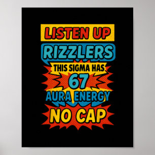 67 Six Seven 6 7 Meme Design Rolig 6 7 Sigma Rizzl Poster