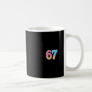 67 Six Seven 6 7 Meme Glass Dropp Front Och Bak Kaffemugg