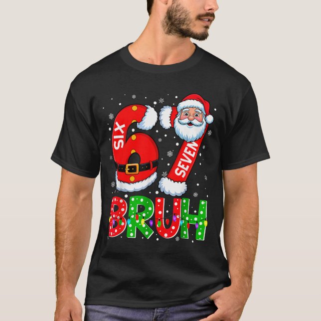 67 Six Seven 6 7 Meme Rolig Tomte Jul Tröja  (Framsida)