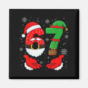 67 Six Seven 6 7 Meme Xmas Kostym Par Christma Magnet