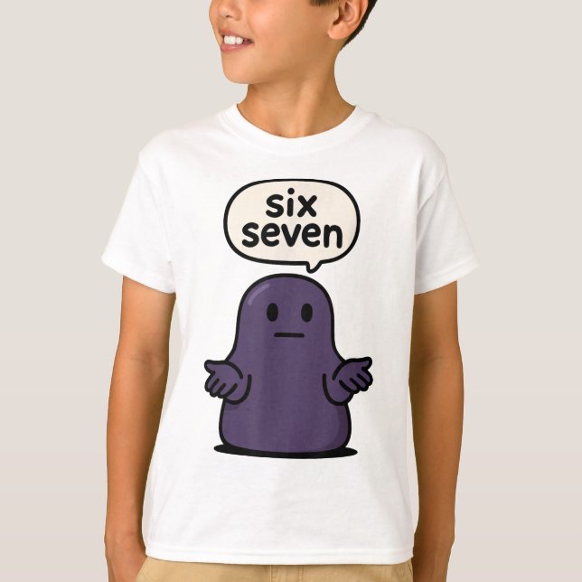67 Six Seven 6-7 Midnight Blob Slime - Kid Brainro T Shirt (Framsida)