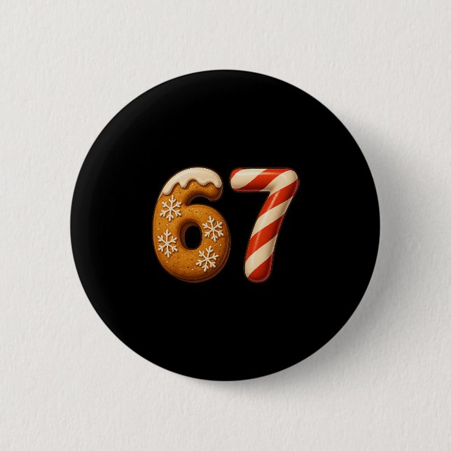 67 Six Seven 6-7 Pepparkakepinne jul  Knapp (Framsida)
