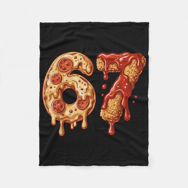 67 Six Seven 6-7 Pizza & Chicken Nugget - Barn Bad Fleecefilt (Framsidan)