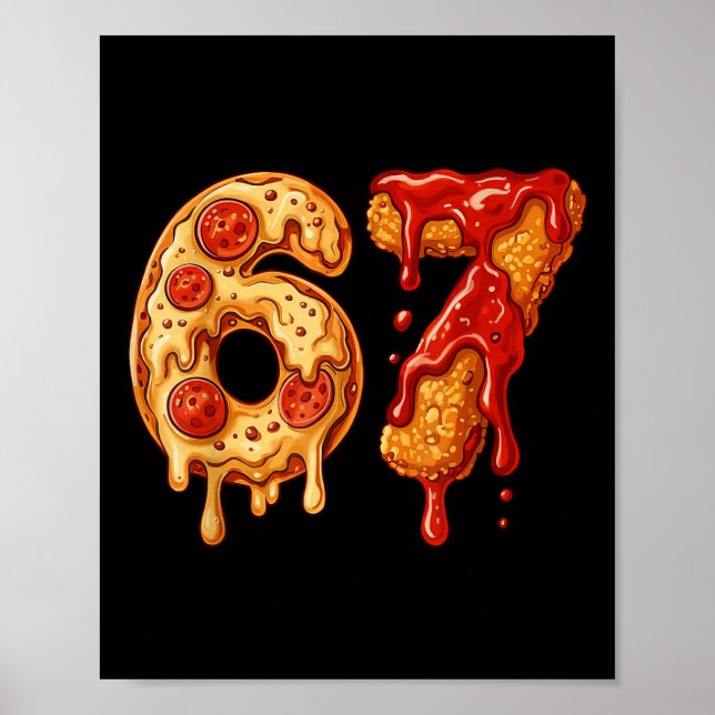 67 Six Seven 6-7 Pizza & Chicken Nugget - Kids Bra Poster (Framsidan)