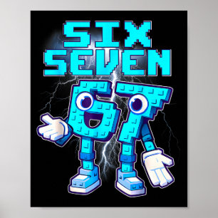 67 Six Seven 6-7 Roligt Italienska Brainrot Meme B Poster