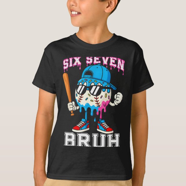 67 Six Seven Baseball Ice Cream Drip Number 67 Pla T Shirt (Framsida)