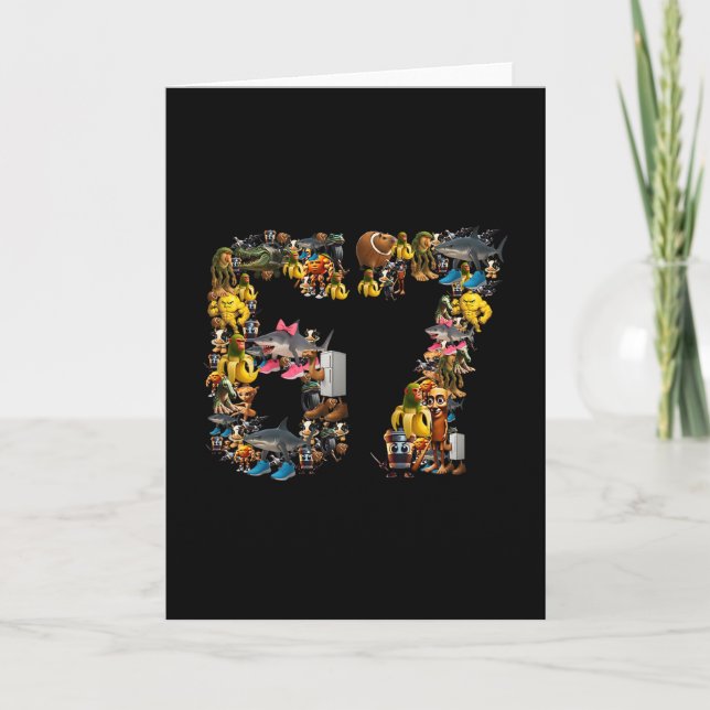 67 Six Seven Birthday Meme Viral Italian Brainrot  Kort (Framsida)