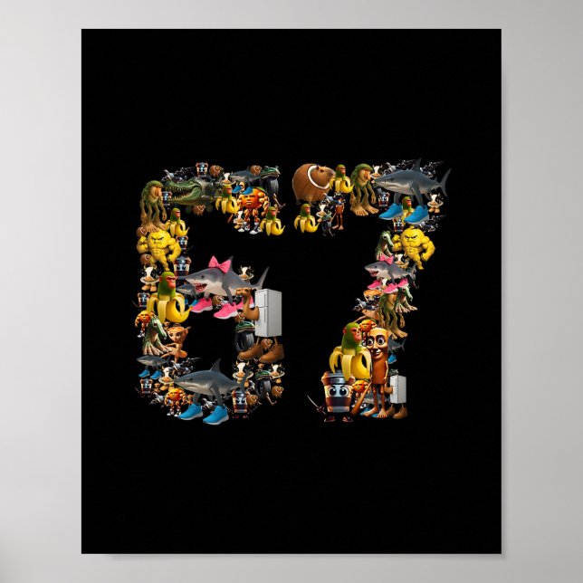 67 Six Seven Birthday Meme Viral Italian Brainrot  Poster (Framsidan)