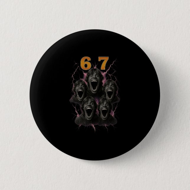 67 Six Seven Bootleg 6 7 Meme Design Rolig 6 7 1  Knapp (Framsida)