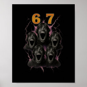 67 Six Seven Bootleg 6 7 Meme Design Rolig 6 7 1 Poster