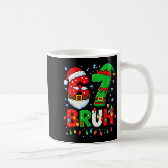 67 Six Seven Bruh 6 7 Meme Funny Christmas Boys Sa Kaffemugg (Höger)
