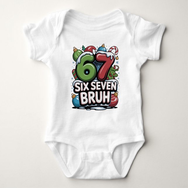 67 Six Seven Bruh Christmas Fun Holiday Tee Gift (Framsida)