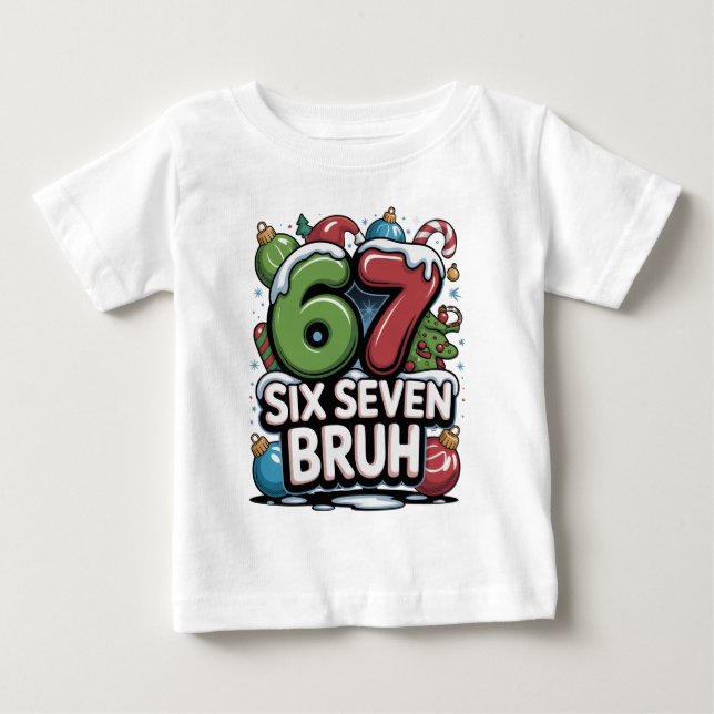 67 Six Seven Bruh Christmas Fun Holiday Tee Gift (Framsida)