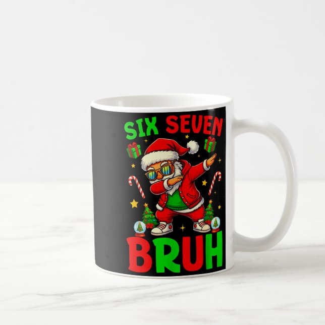 67 Six Seven Bruh Funny Christmas 6 7 Meme Men Wom Kaffemugg (Höger)