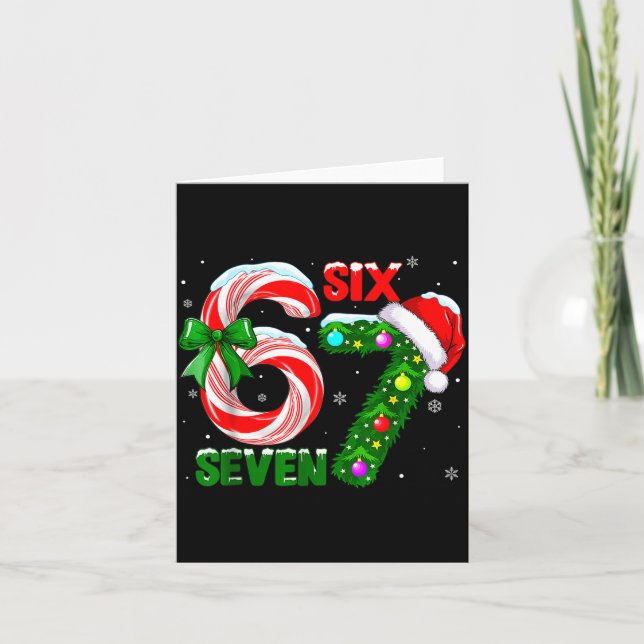 67 Six Seven Bruh Funny Christmas 6 7 Meme Men Wom Kort (Framsida)
