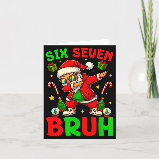 67 Six Seven Bruh Funny Christmas 6 7 Meme Men Wom Kort (Framsida)