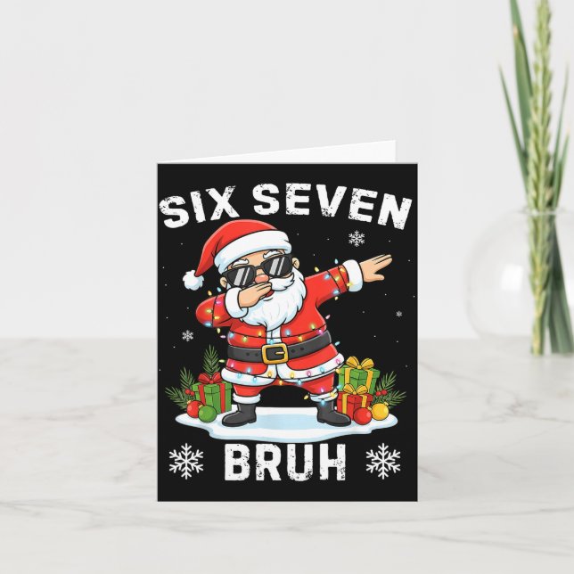 67 Six Seven Bruh Funny Christmas Meme Trend Tee  Kort (Framsida)