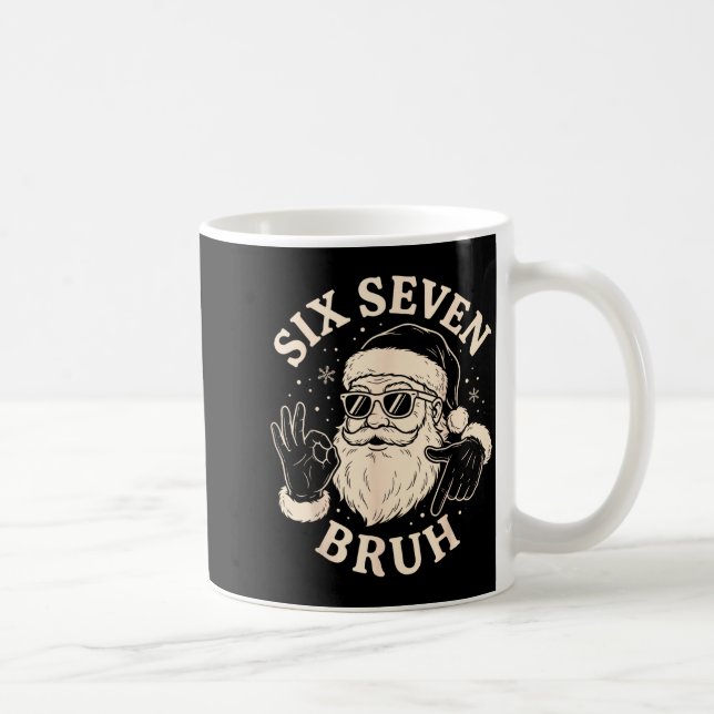 67 Six Seven Bruh Funny Christmas Santa 6 7 Meme  Kaffemugg (Höger)