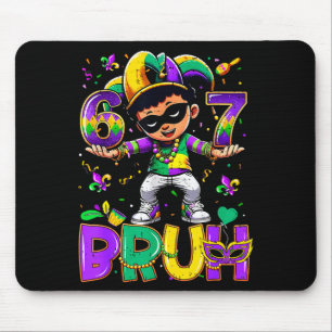 67 Six Seven Bruh Mardi Gras Narrhatt Pärlor Fleu Musmatta